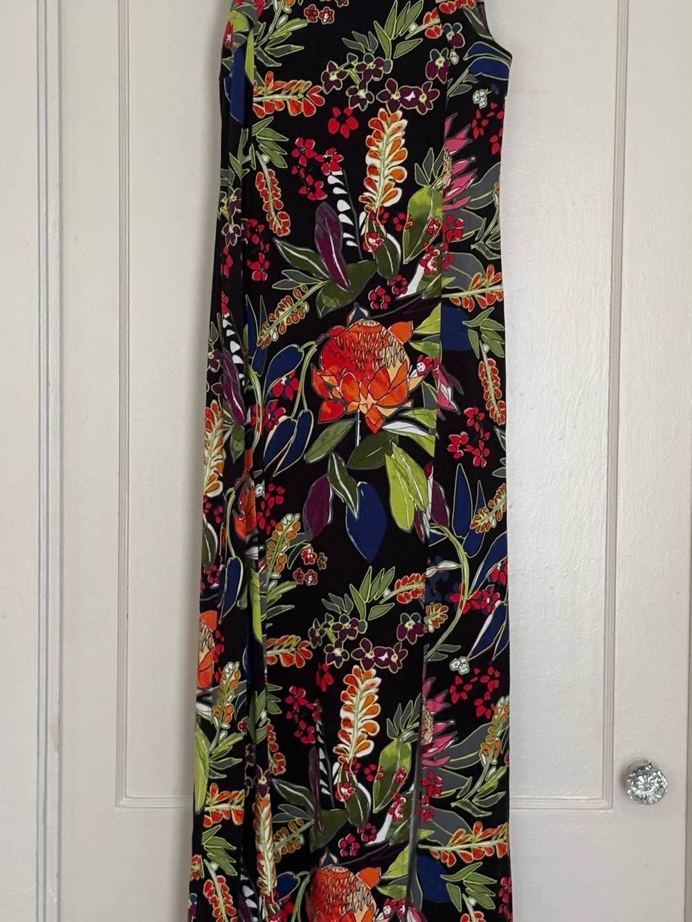 Chico's Black Maxi Dress with Multicolor Floral Print